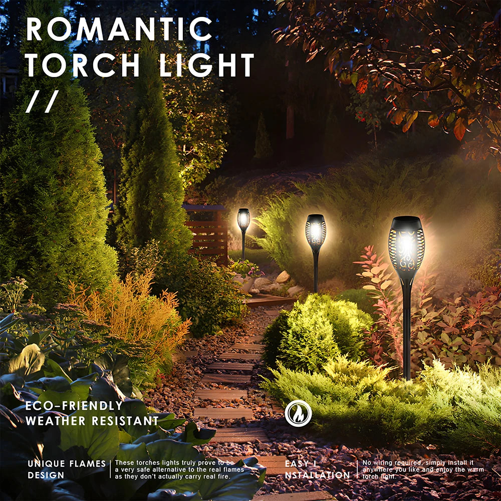 Solar outdoor waterproof decorative flame light