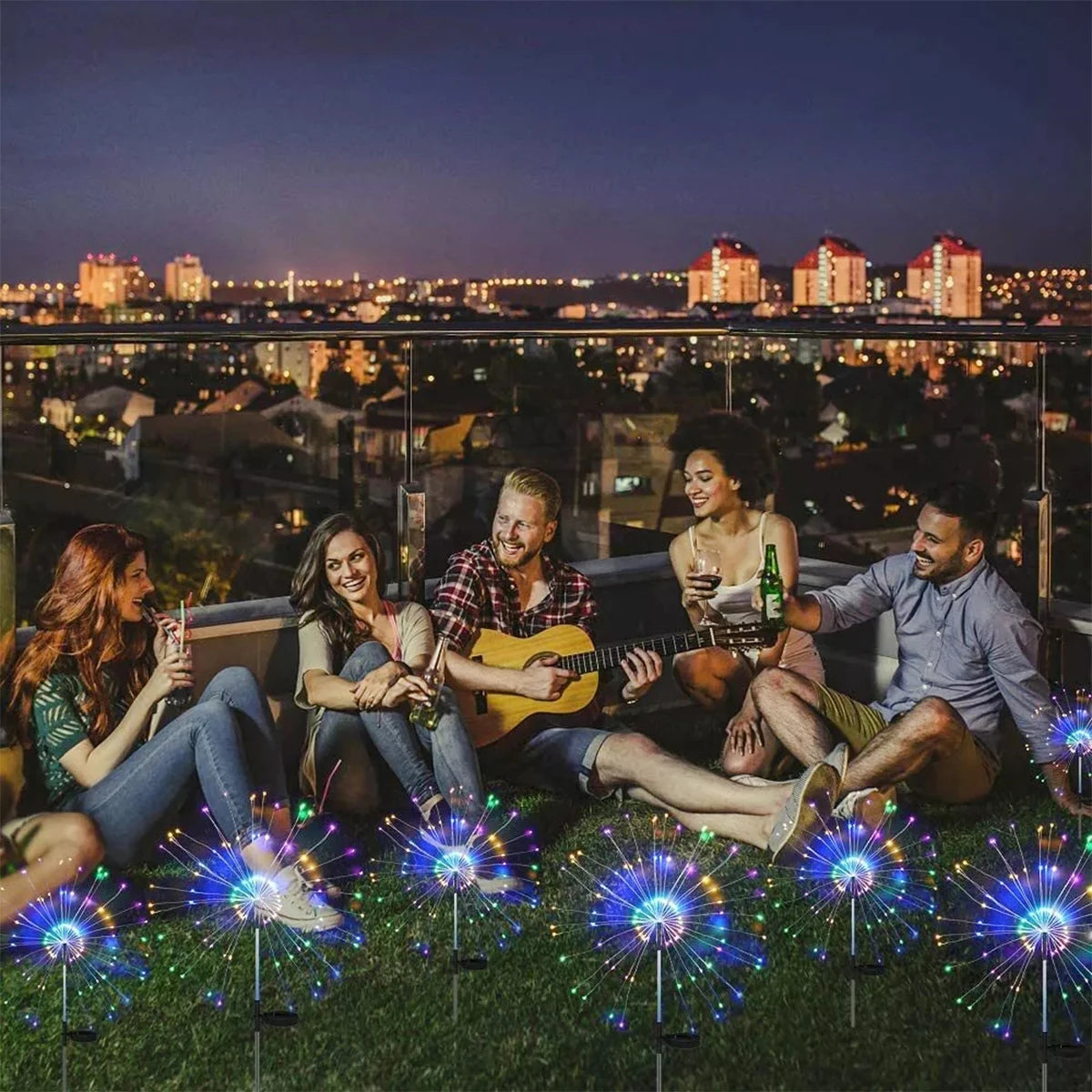 420LED IP65 Waterproof Solar Fireworks Light