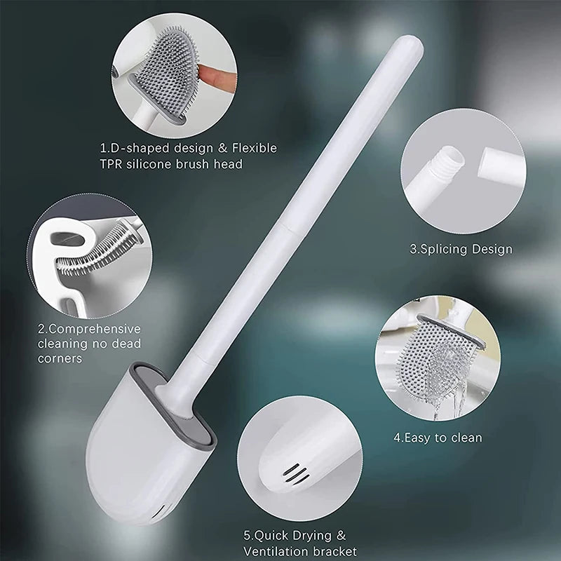 Wall Mounted Silicone Flat Head Cleaning Brush
