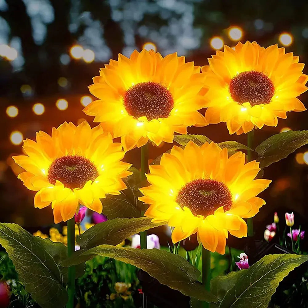 Patios 3 LED Sunflower Solar Lamp