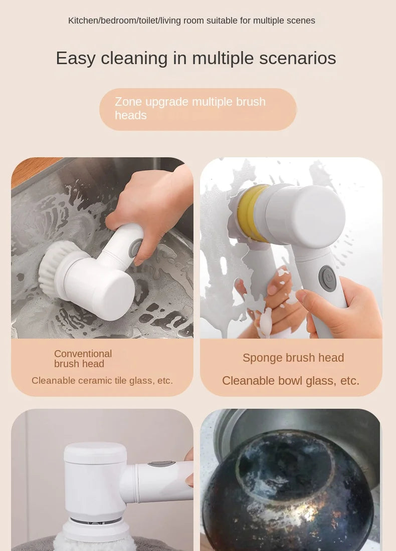 Wireless Handheld Multi-functional Electric Cleaning Brush