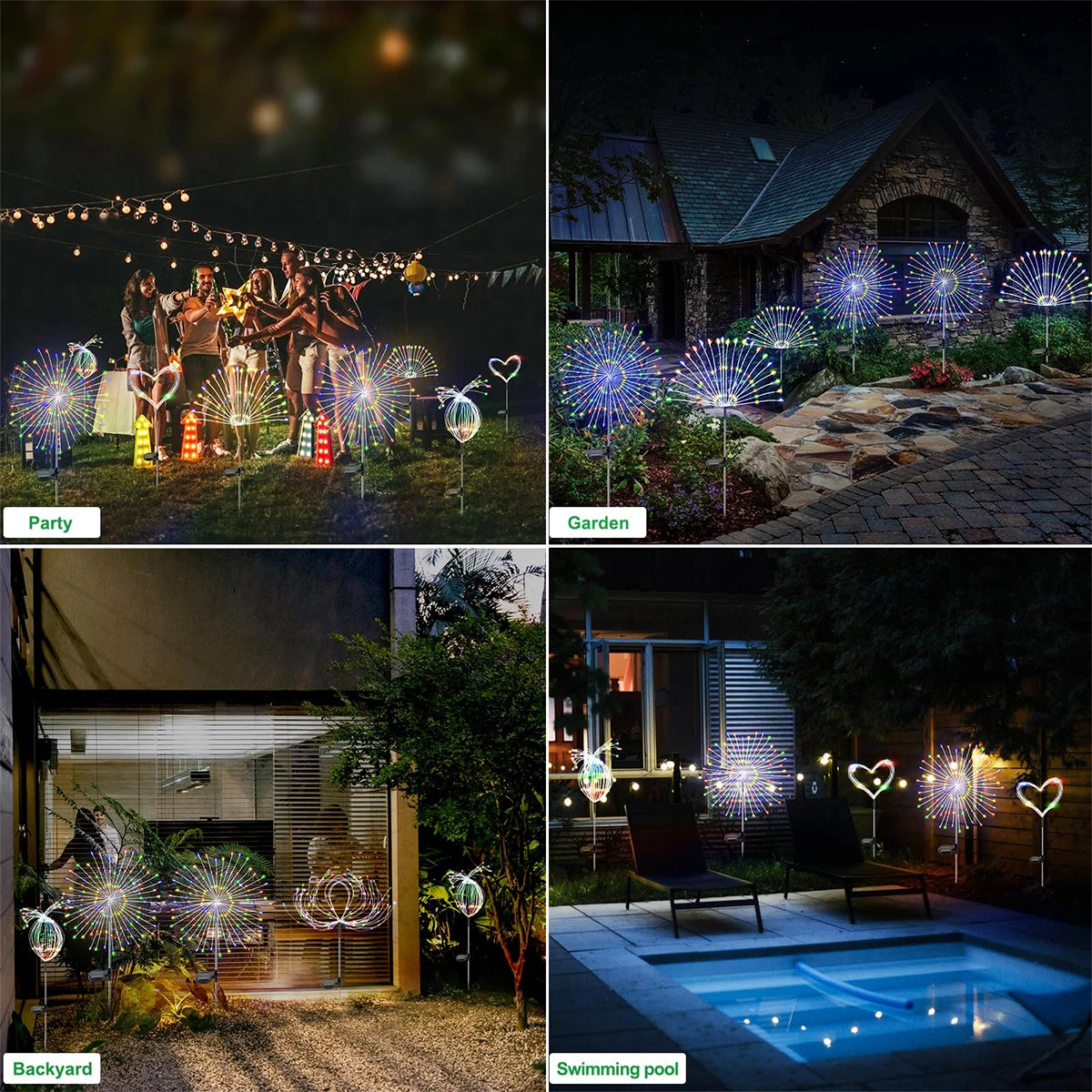 420LED IP65 Waterproof Solar Fireworks Light
