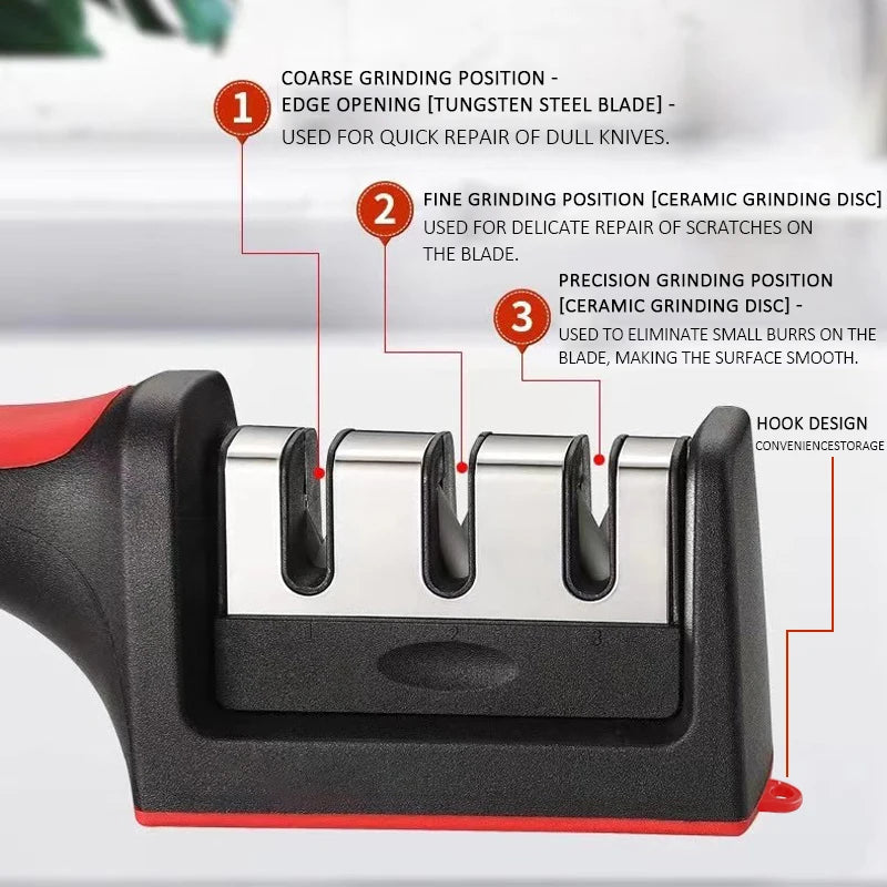Smart Household Black Knife Sharpener