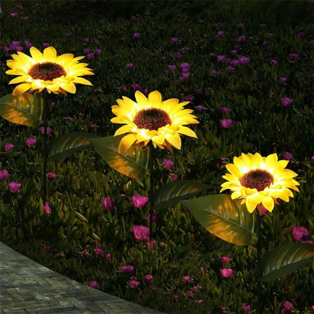 Patios 3 LED Sunflower Solar Lamp