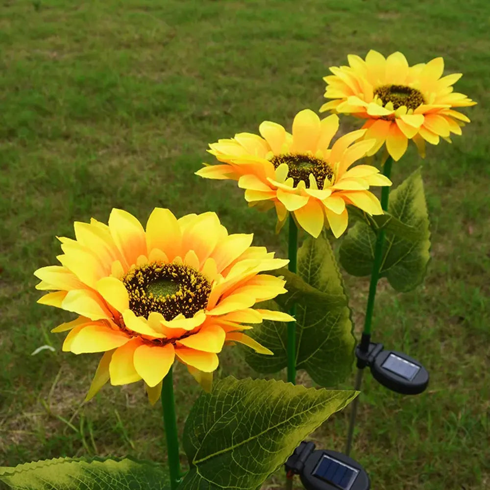 Patios 3 LED Sunflower Solar Lamp