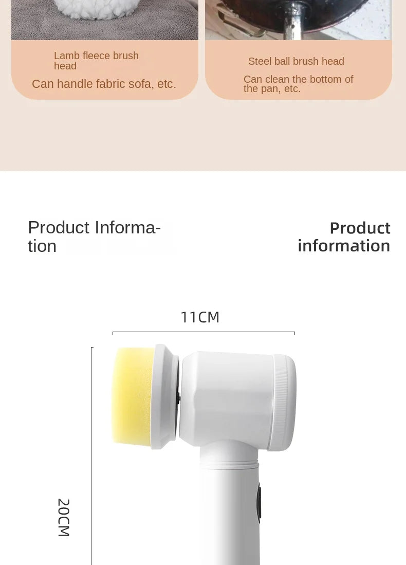 Wireless Handheld Multi-functional Electric Cleaning Brush