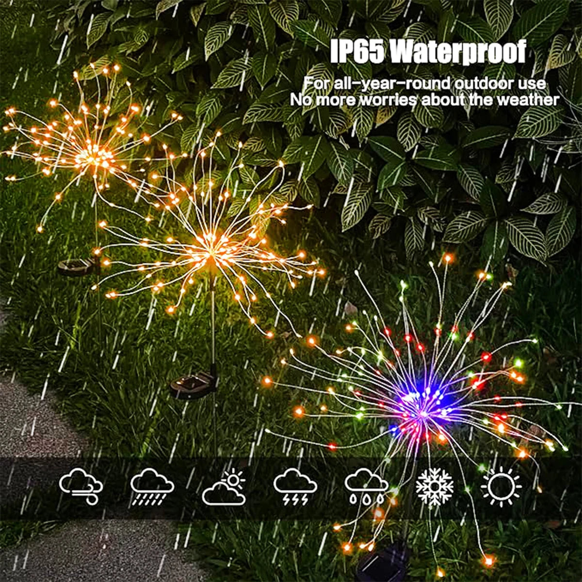 420LED IP65 Waterproof Solar Fireworks Light