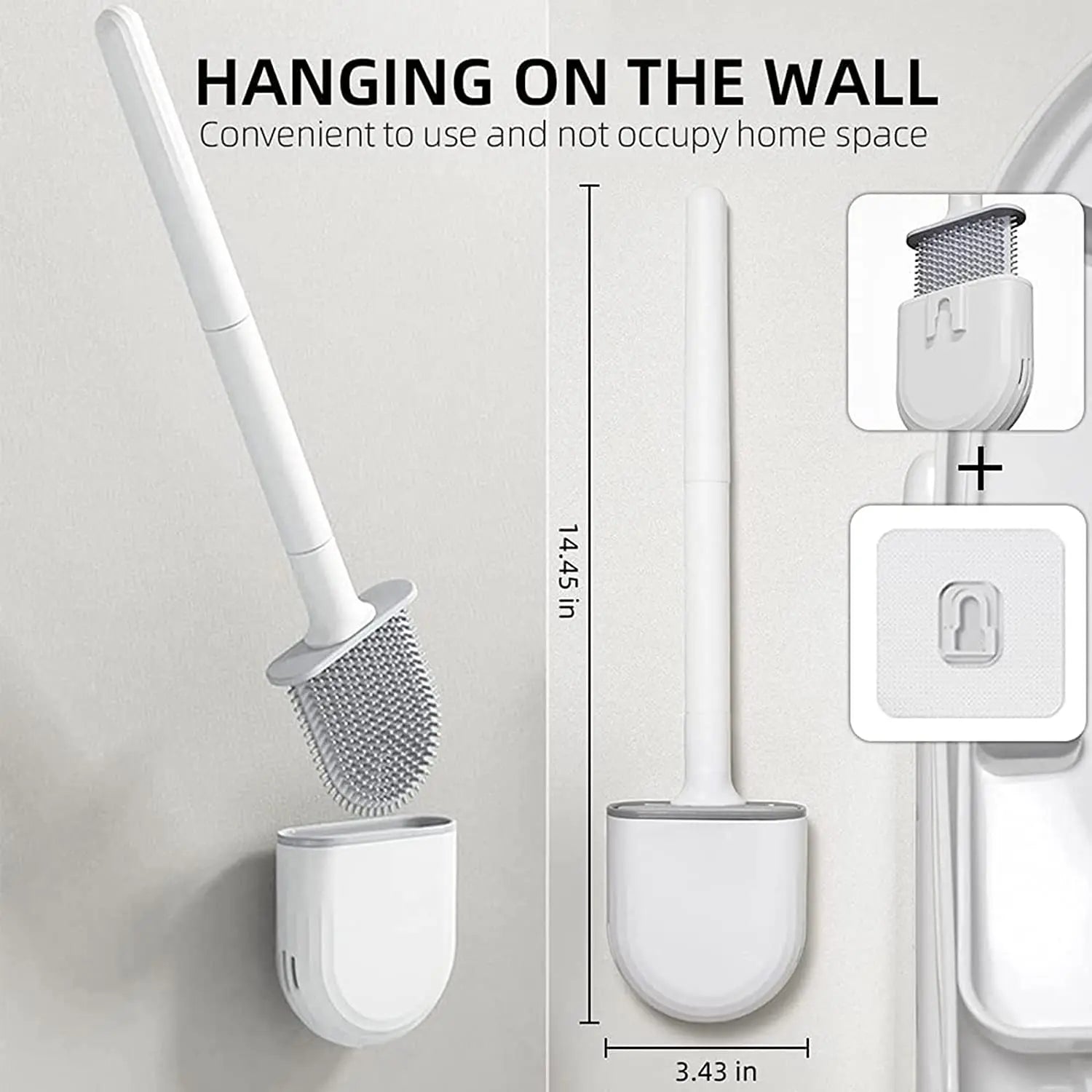Wall Mounted Silicone Flat Head Cleaning Brush