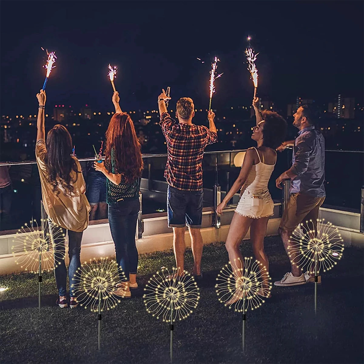 420LED IP65 Waterproof Solar Fireworks Light
