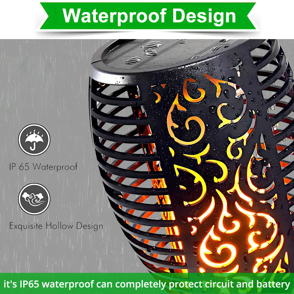 Solar outdoor waterproof decorative flame light