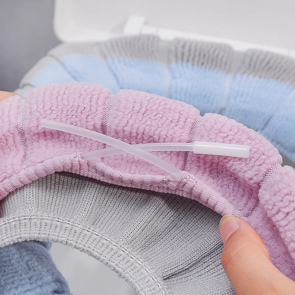 Thicker Soft Washable with Handle Winter Warm Toilet Seat Cover Mat