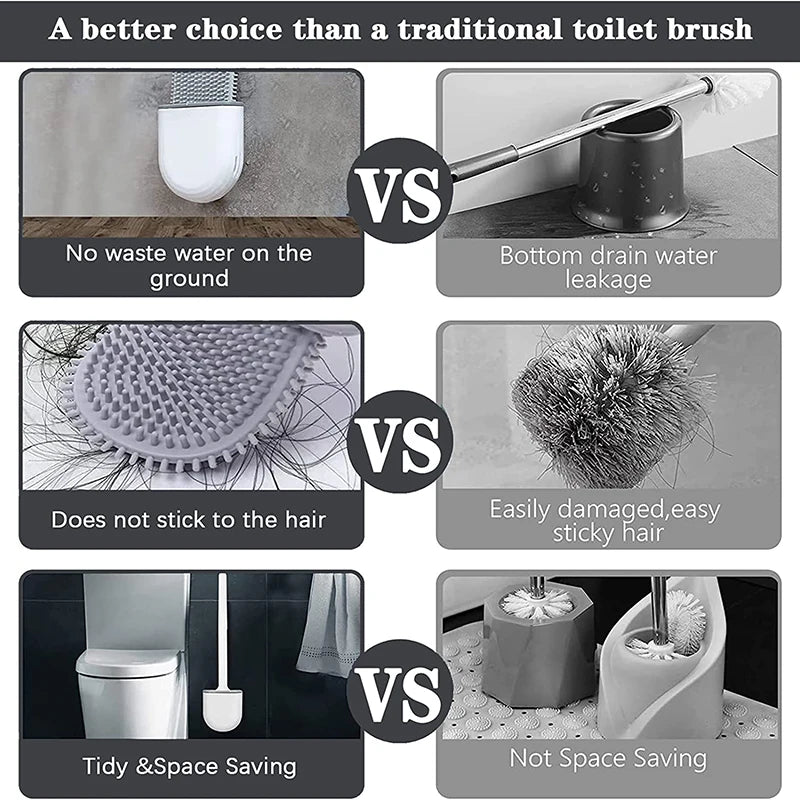 Wall Mounted Silicone Flat Head Cleaning Brush