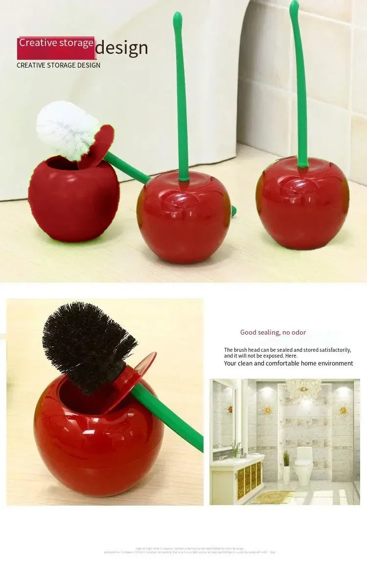 Creative Lovely Cherry Shape Lavatory Toilet Brush