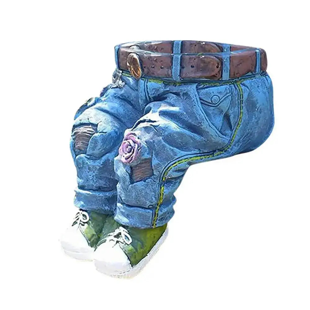 Jeans Pants Shape Flower Pot Resin Statue