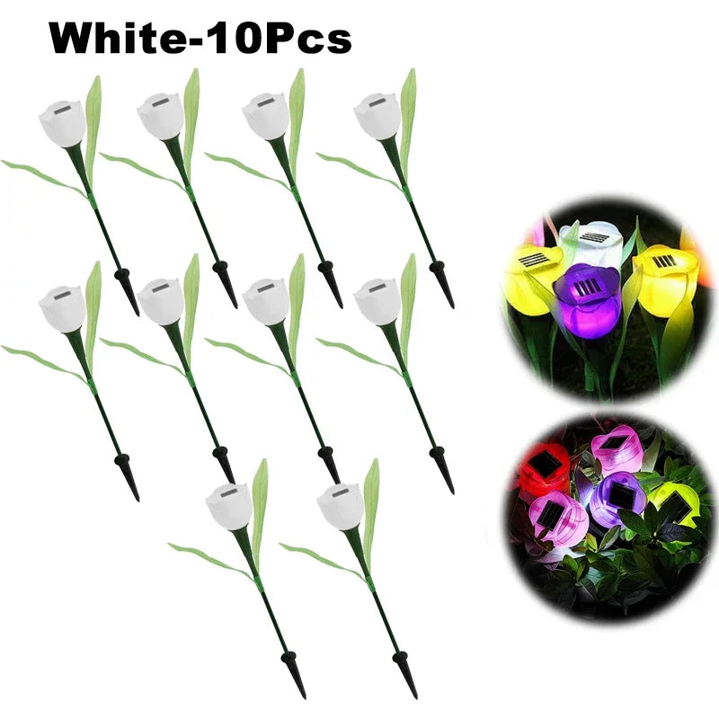Solar Outdoor Waterproof Tulip Rose Lights