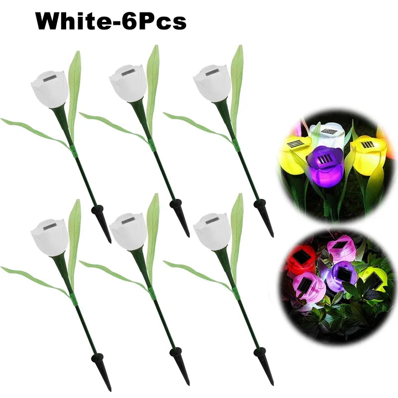 Solar Outdoor Waterproof Tulip Rose Lights