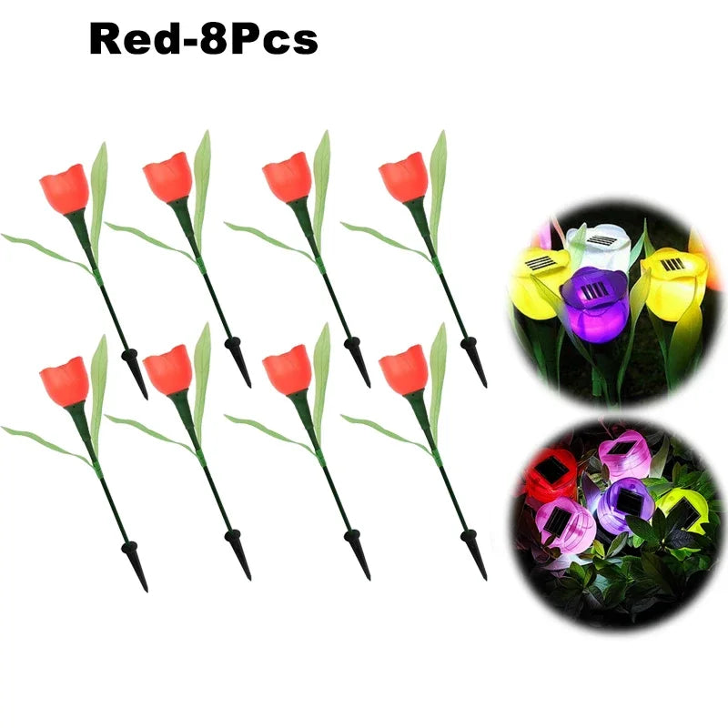 Solar Outdoor Waterproof Tulip Rose Lights