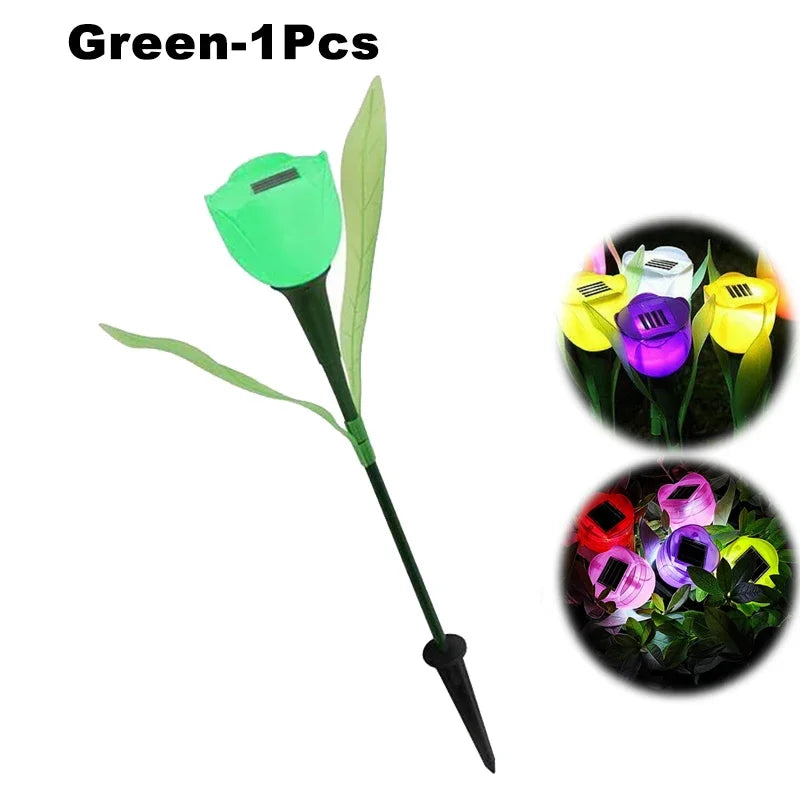 Solar Outdoor Waterproof Tulip Rose Lights