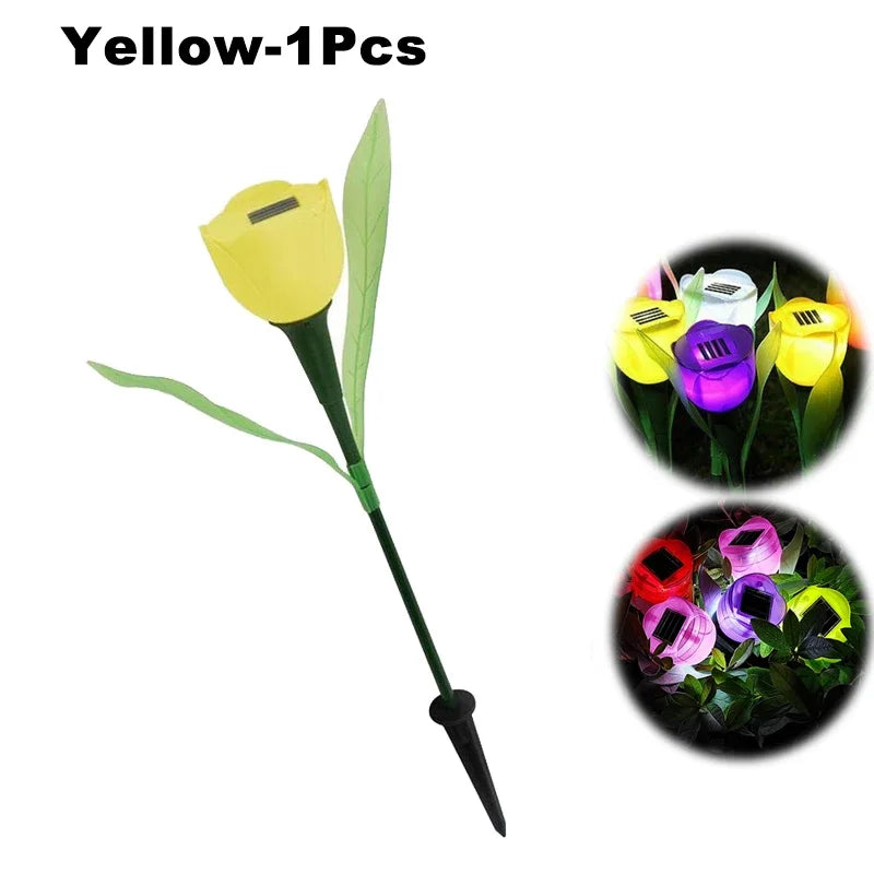 Solar Outdoor Waterproof Tulip Rose Lights