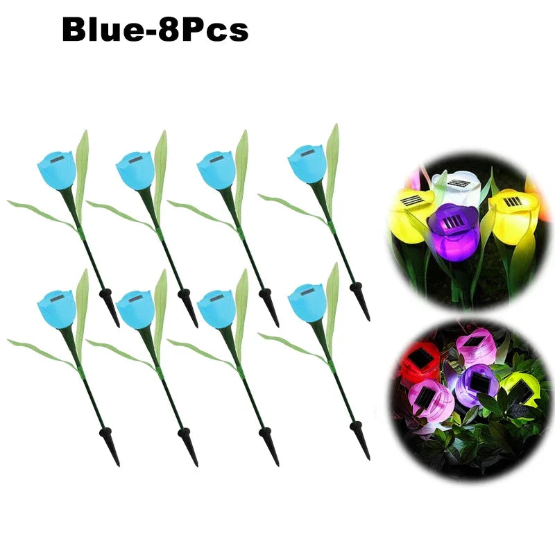 Solar Outdoor Waterproof Tulip Rose Lights