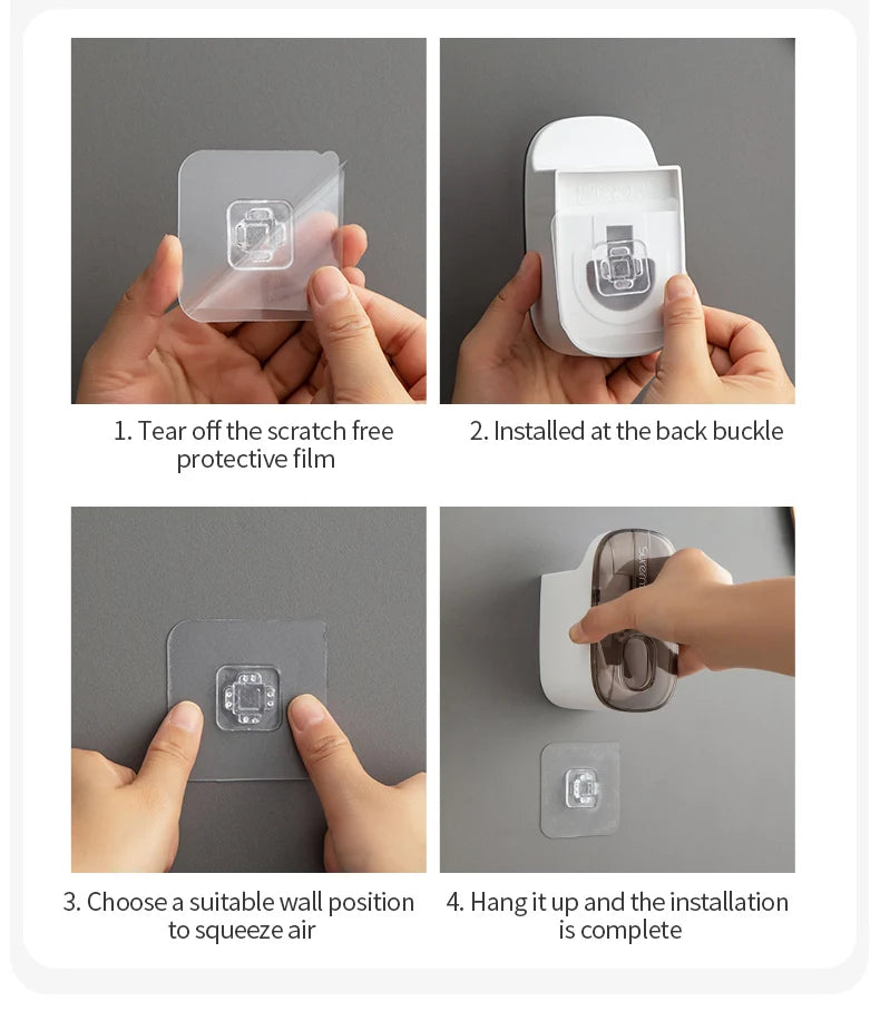Wall-mounted automatic toothpaste squeezer