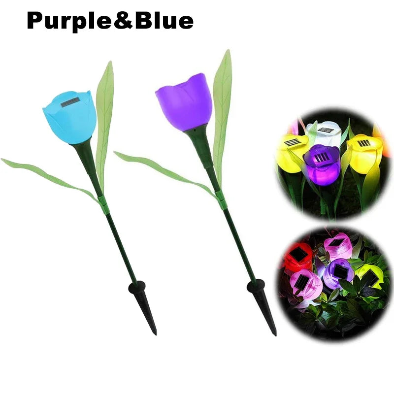 Solar Outdoor Waterproof Tulip Rose Lights