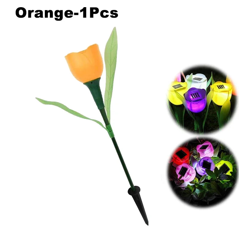 Solar Outdoor Waterproof Tulip Rose Lights