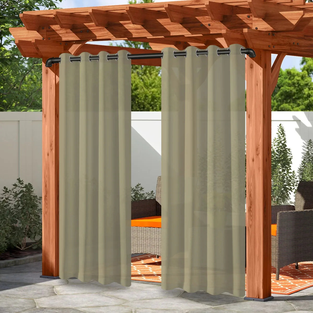 Waterproof Outdoor Privacy Grommet Top Curtain