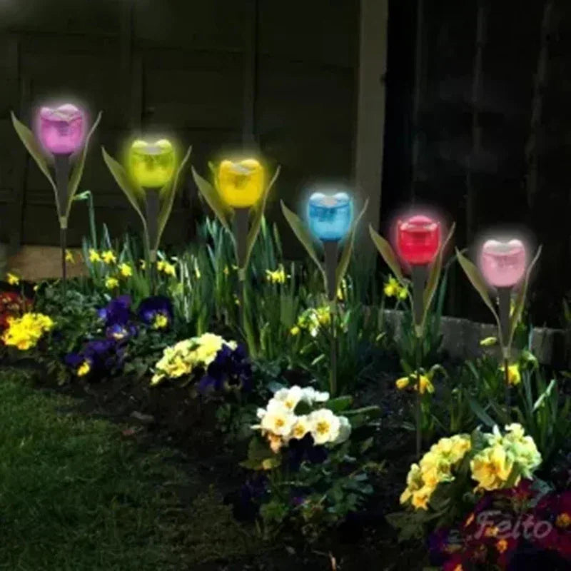Solar Outdoor Waterproof Tulip Rose Lights