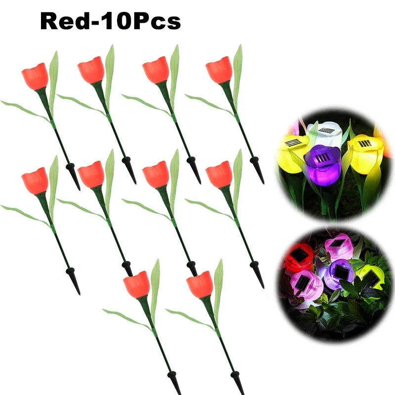 Solar Outdoor Waterproof Tulip Rose Lights