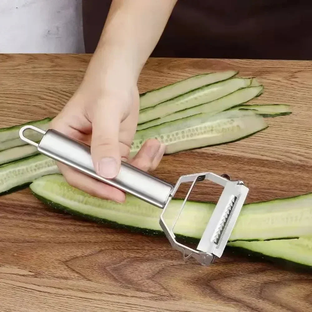Multiple-Function Stainless Steel Double-Head Fruit and Vegetable Peeler