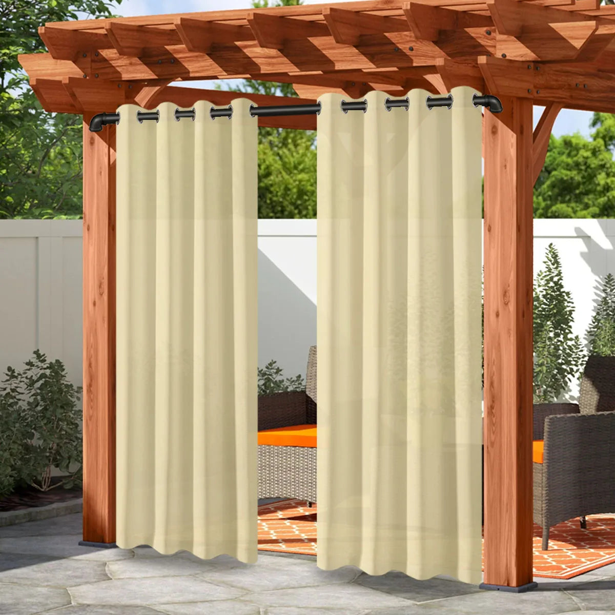 Waterproof Outdoor Privacy Grommet Top Curtain