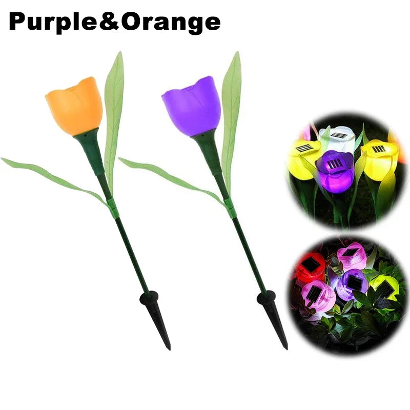 Solar Outdoor Waterproof Tulip Rose Lights