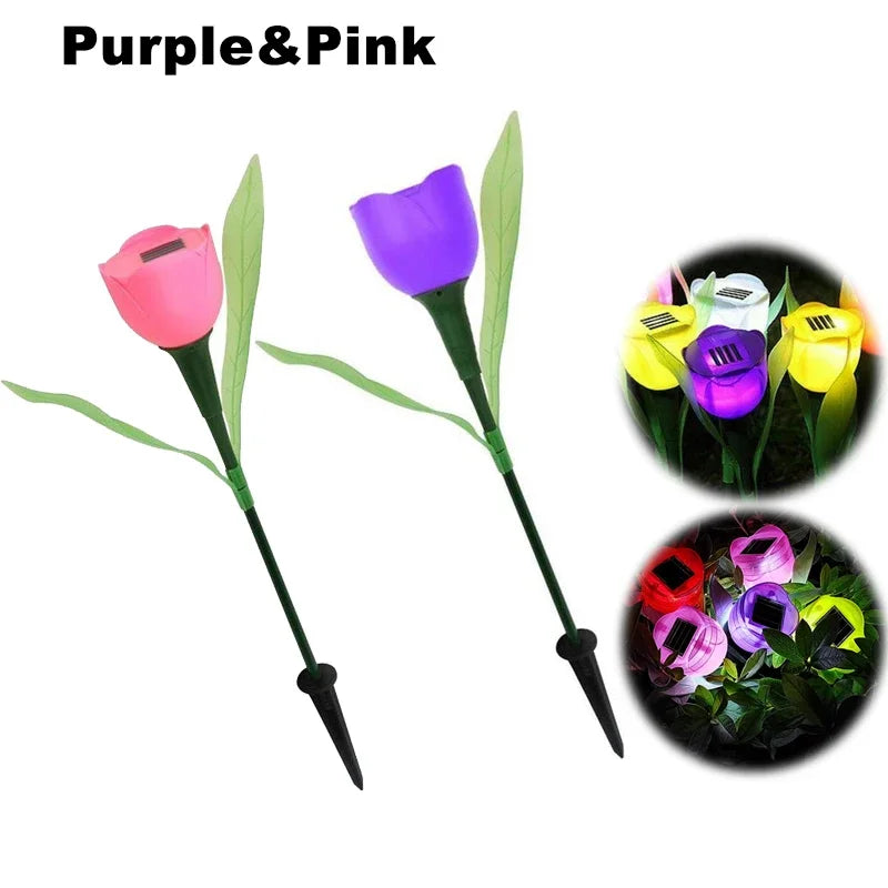 Solar Outdoor Waterproof Tulip Rose Lights