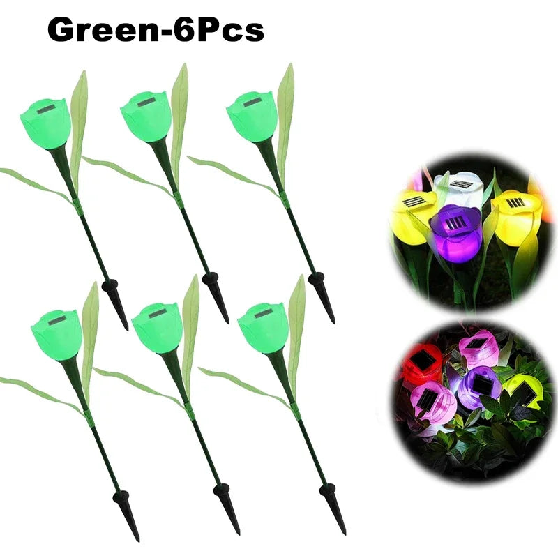 Solar Outdoor Waterproof Tulip Rose Lights