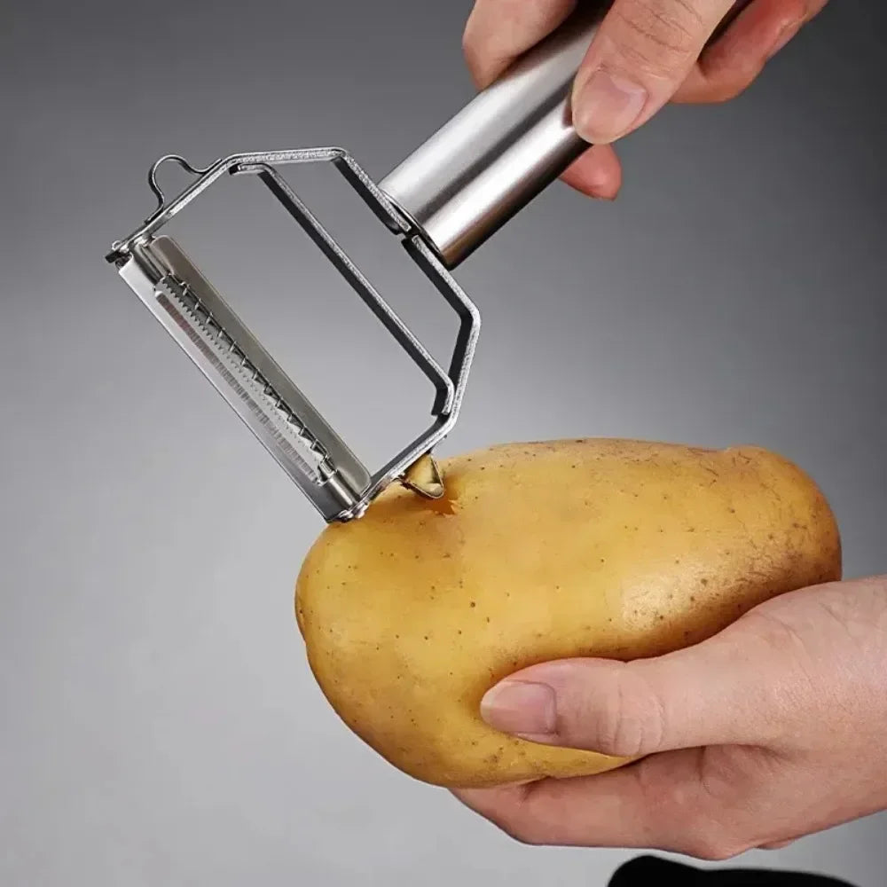 Multiple-Function Stainless Steel Double-Head Fruit and Vegetable Peeler