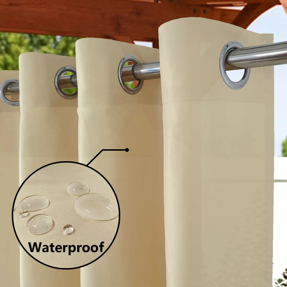 Waterproof Outdoor Privacy Grommet Top Curtain
