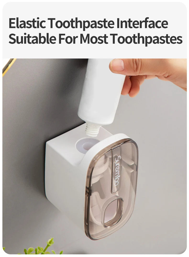Wall-mounted automatic toothpaste squeezer