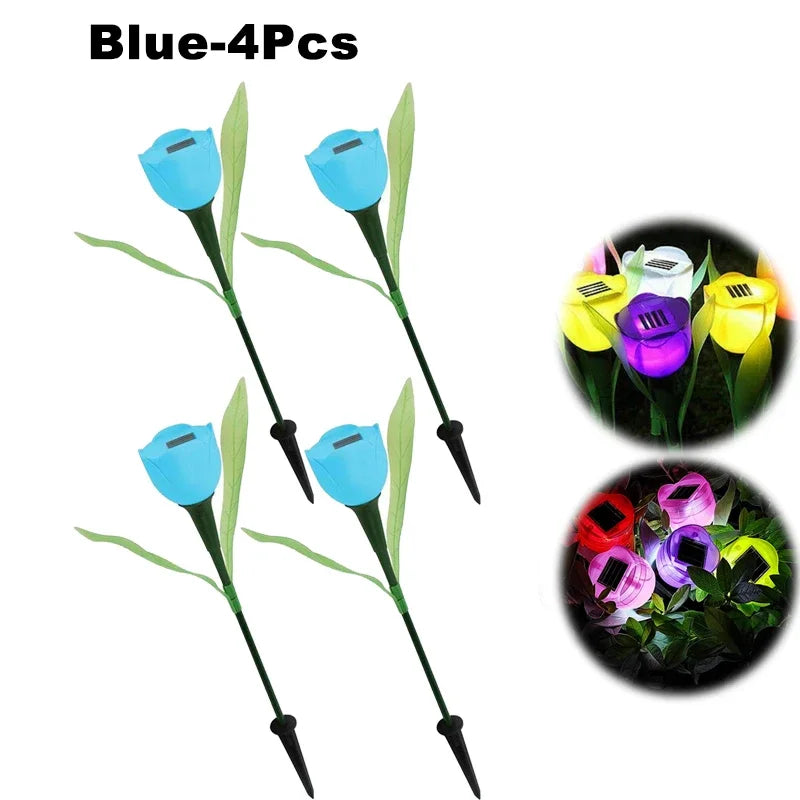 Solar Outdoor Waterproof Tulip Rose Lights