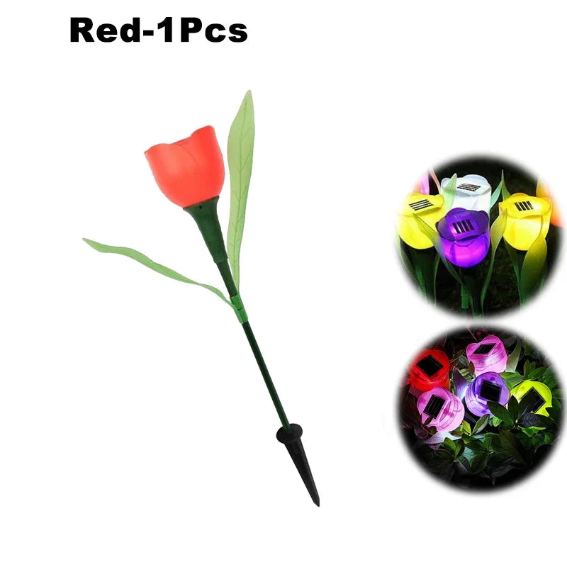 Solar Outdoor Waterproof Tulip Rose Lights