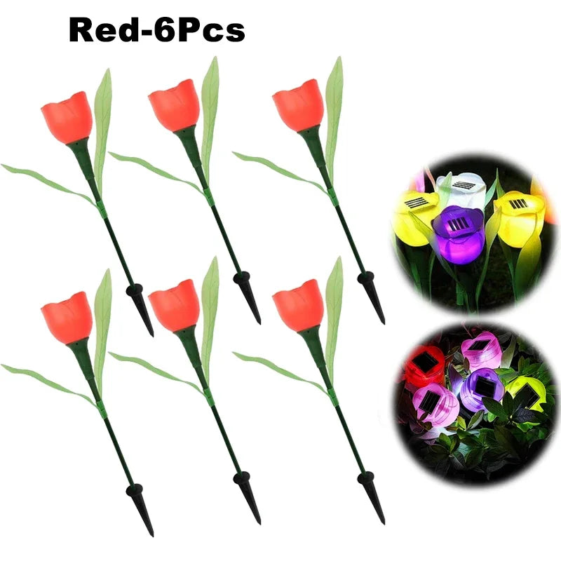 Solar Outdoor Waterproof Tulip Rose Lights