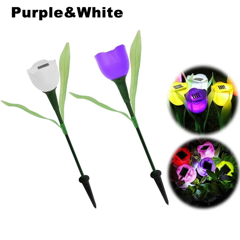 Solar Outdoor Waterproof Tulip Rose Lights