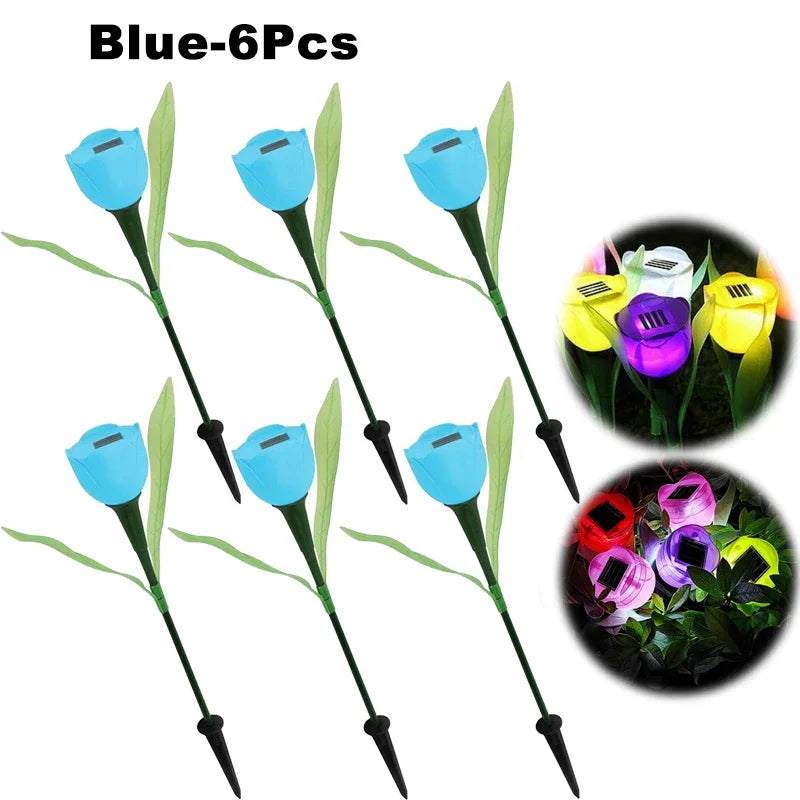 Solar Outdoor Waterproof Tulip Rose Lights