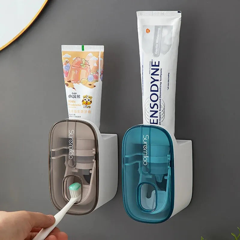 Wall-mounted automatic toothpaste squeezer