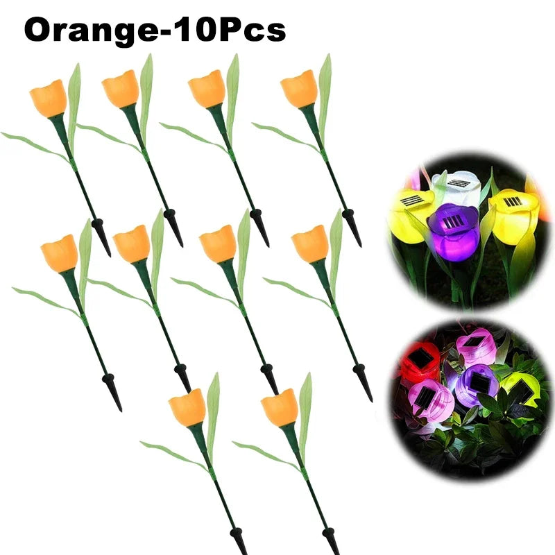 Solar Outdoor Waterproof Tulip Rose Lights