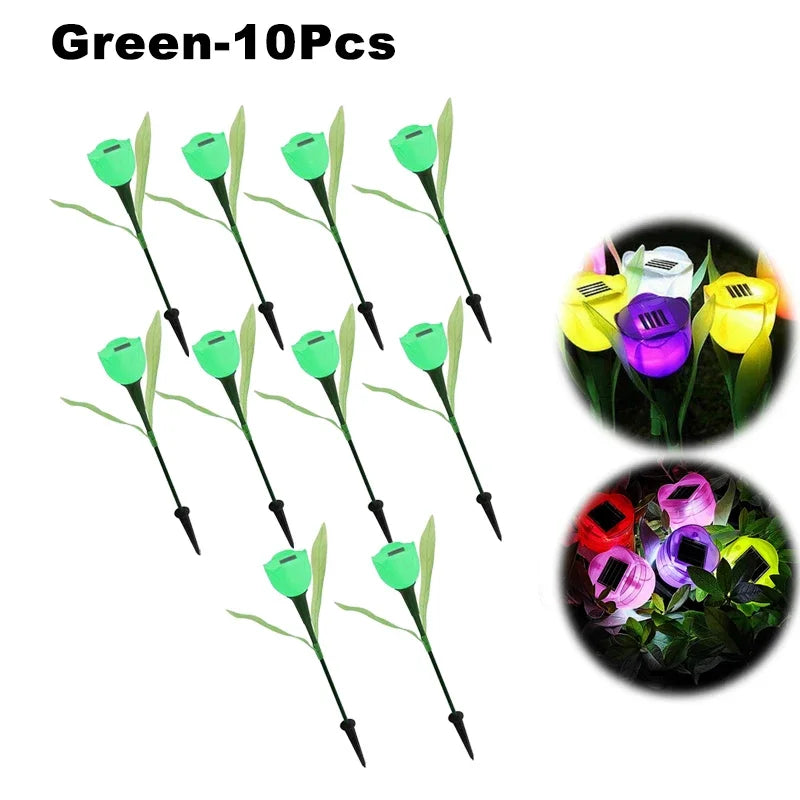 Solar Outdoor Waterproof Tulip Rose Lights