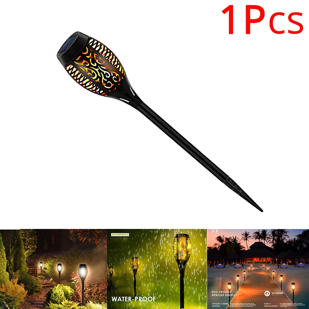 Solar outdoor waterproof decorative flame light