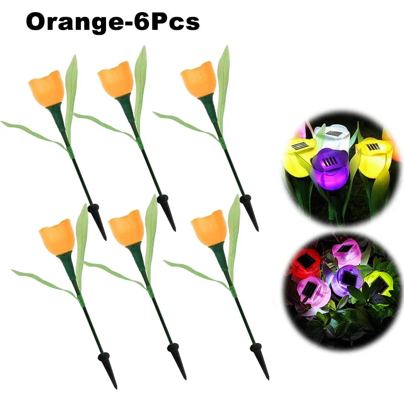 Solar Outdoor Waterproof Tulip Rose Lights