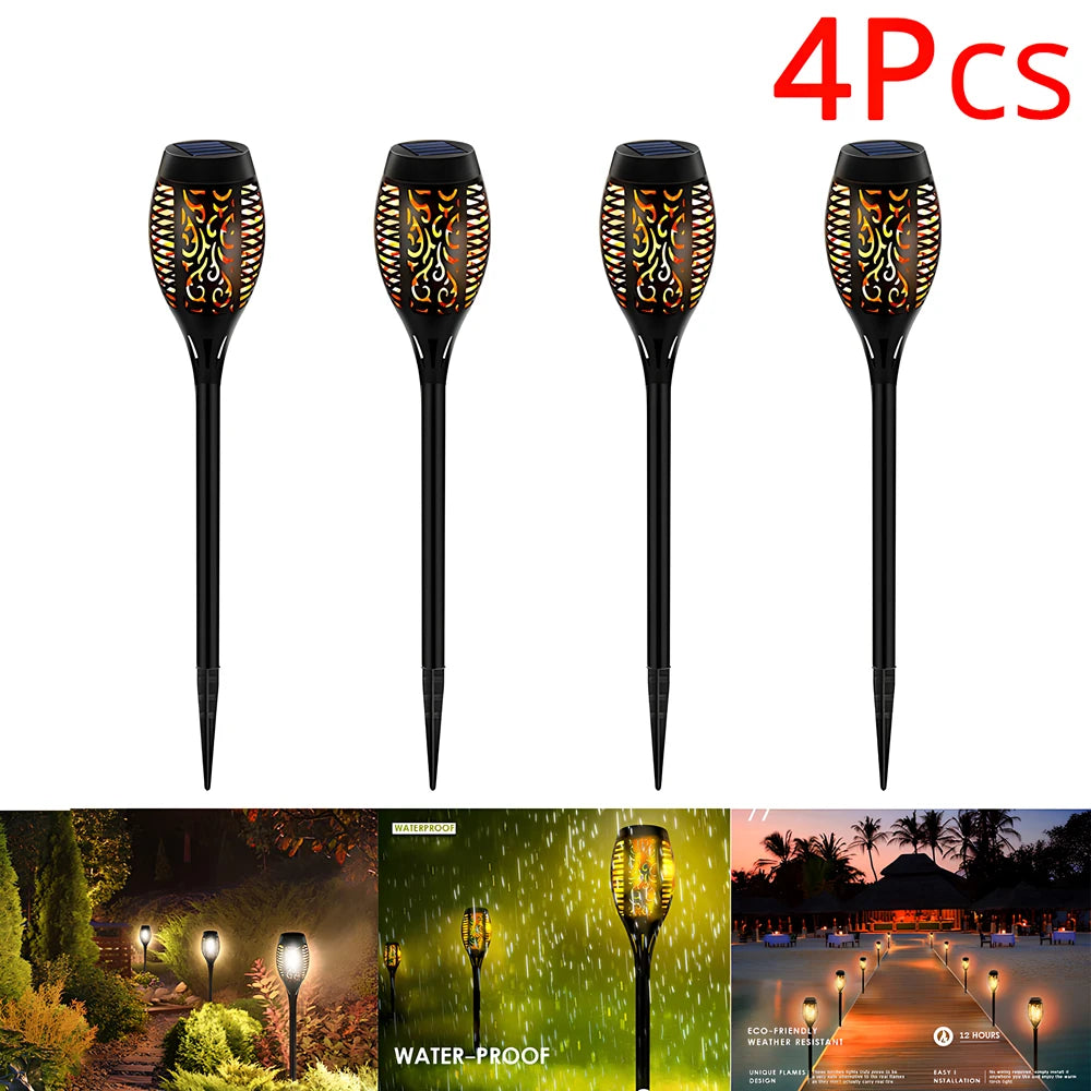 Solar outdoor waterproof decorative flame light