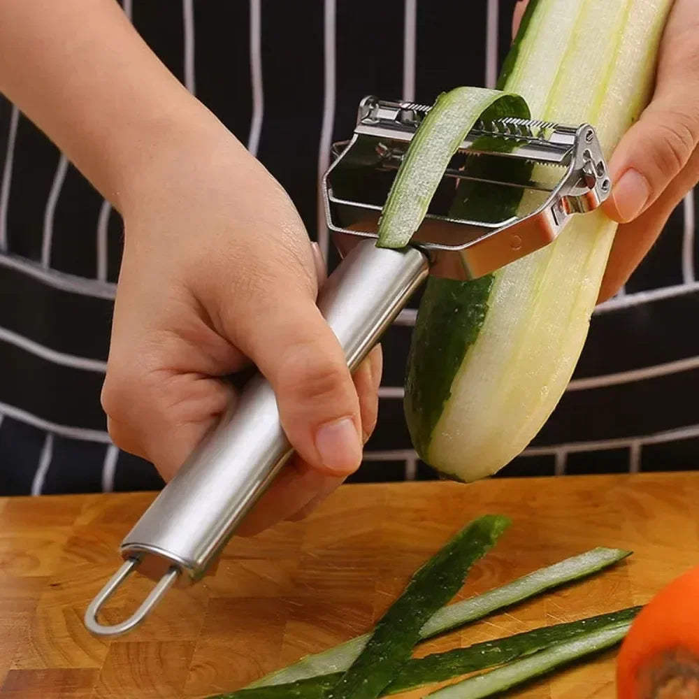 Multiple-Function Stainless Steel Double-Head Fruit and Vegetable Peeler